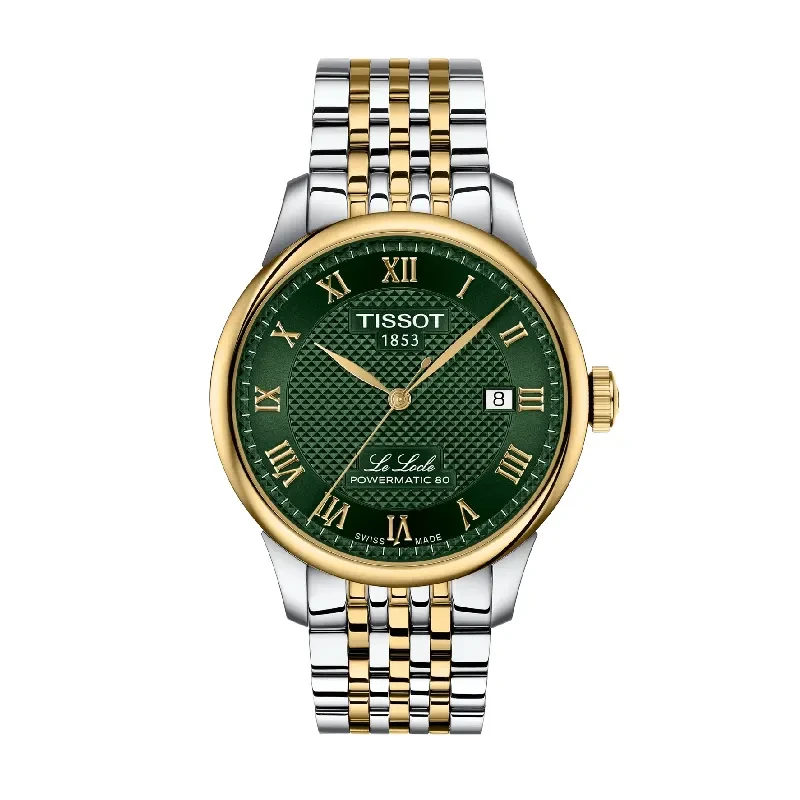 Tissot Le Locle Powermatic 80 Green Dial Men's Watch- T006.407.22.093.00